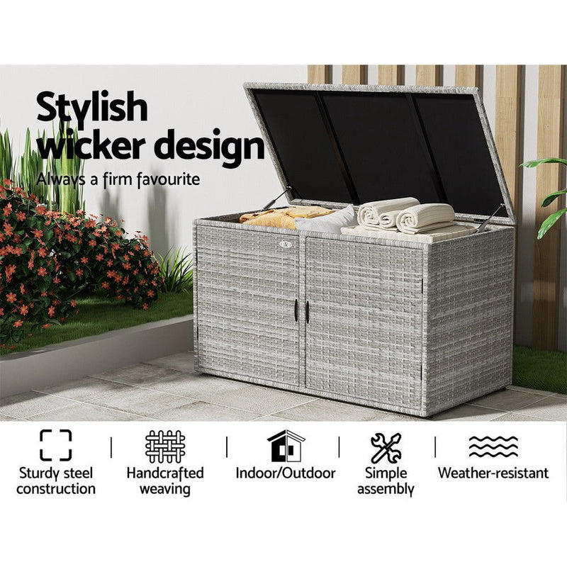 Wicker Outdoor Storage Cabinet - Home & Garden > Storage - Rivercity House & Home Co. (ABN 18 642 972 209) - Affordable Modern Furniture Australia