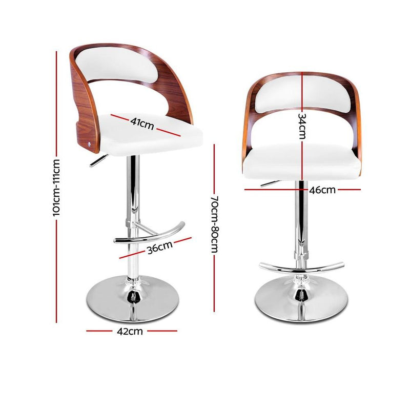 Wooden Bar Stool Bar Stool Kitchen Dining Chairs Gas Lift Bella White - Furniture > Bar Stools & Chairs - Rivercity House & Home Co. (ABN 18 642 972 209) - Affordable Modern Furniture Australia