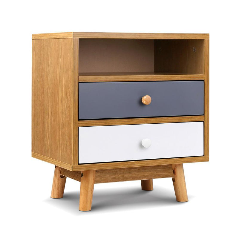 Wooden Bedside Table - Rivercity House & Home Co. (ABN 18 642 972 209) - Affordable Modern Furniture Australia