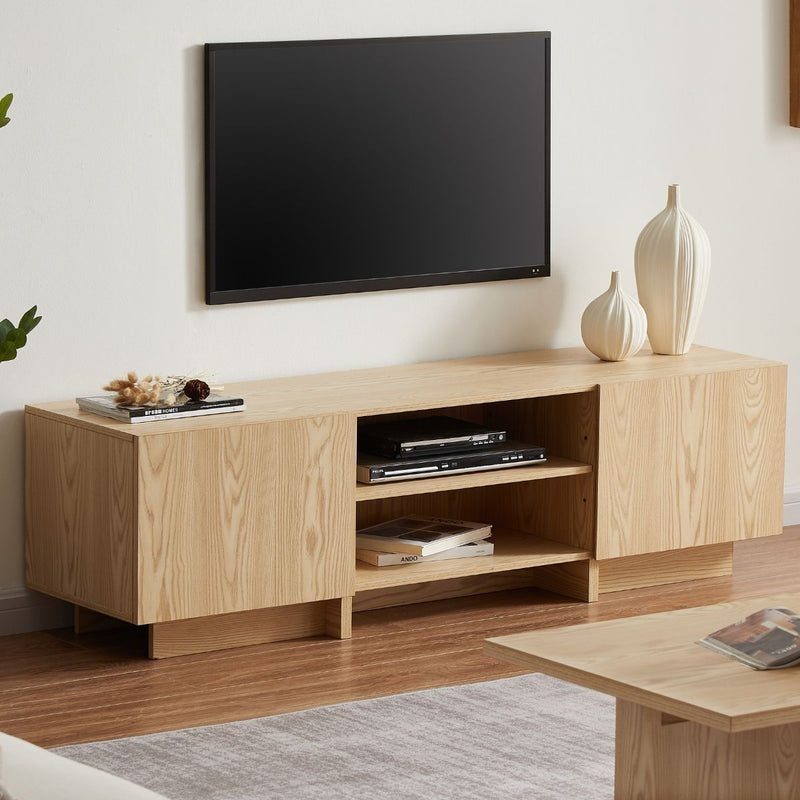 Wooden Minimalist TV Stand 160cm - Rivercity House & Home Co. (ABN 18 642 972 209) - Affordable Modern Furniture Australia