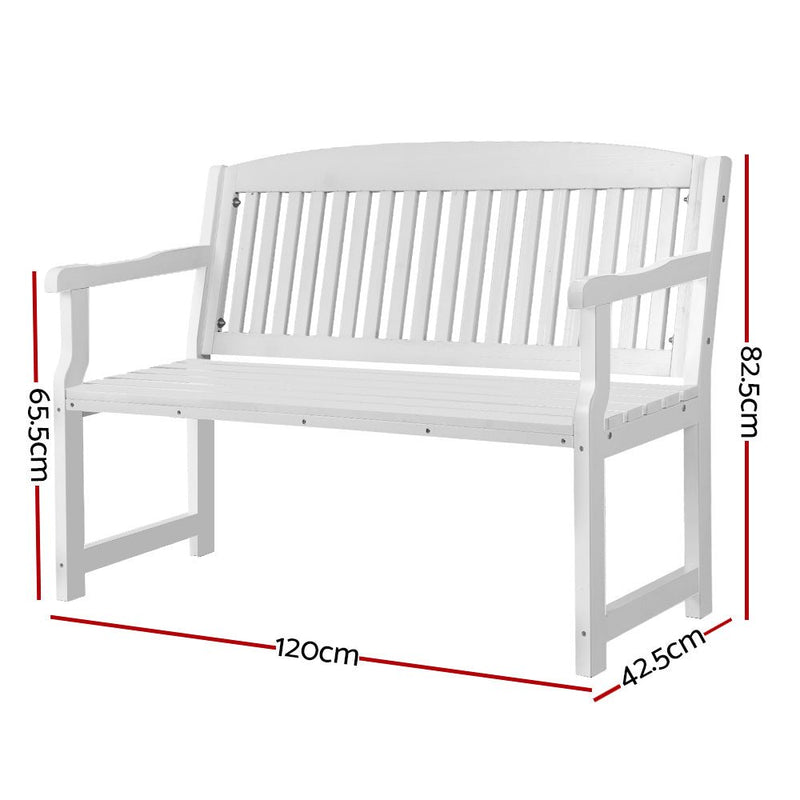 Wooden Outdoor Garden Bench Seat White - Furniture > Outdoor - Rivercity House & Home Co. (ABN 18 642 972 209) - Affordable Modern Furniture Australia