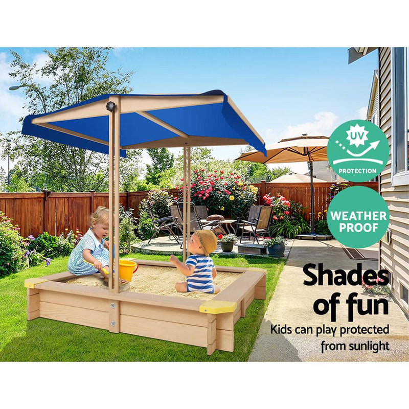 Wooden Outdoor Sand Box Set Sand Pit- Natural Wood - Rivercity House & Home Co. (ABN 18 642 972 209) - Affordable Modern Furniture Australia
