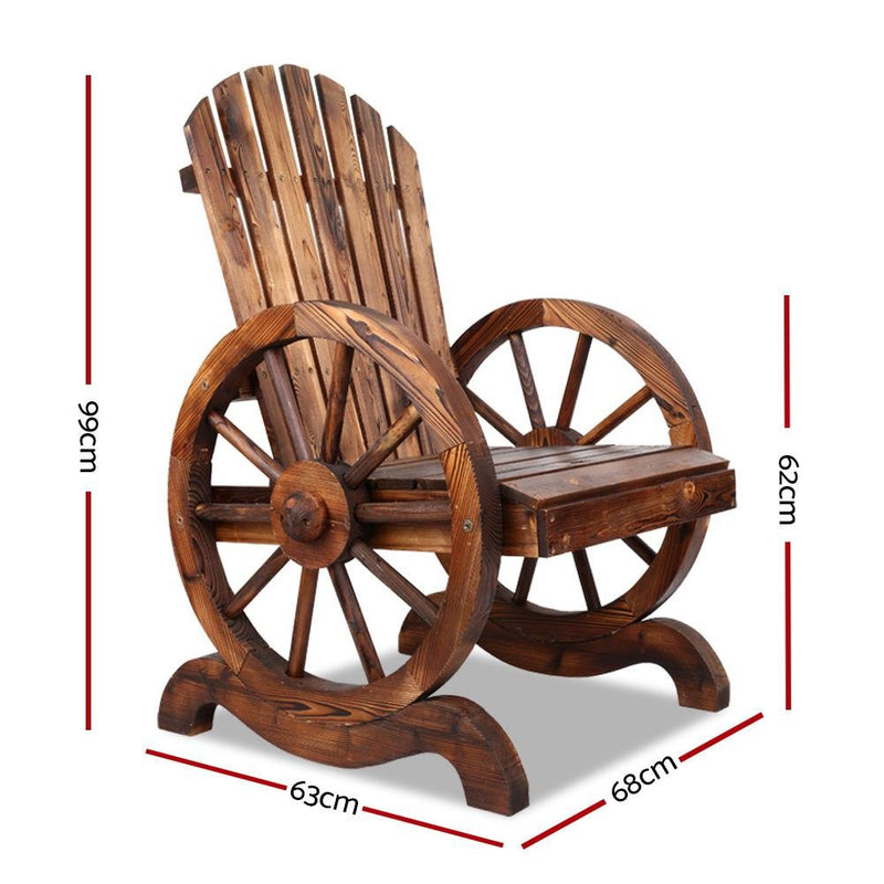 Wooden Wagon Chair Outdoor - Furniture - Rivercity House & Home Co. (ABN 18 642 972 209) - Affordable Modern Furniture Australia