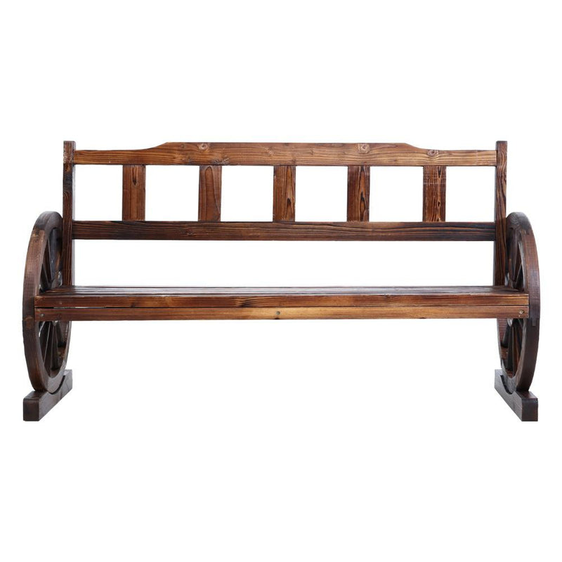 Wooden Wagon Wheel Bench Seat - Furniture - Rivercity House & Home Co. (ABN 18 642 972 209) - Affordable Modern Furniture Australia