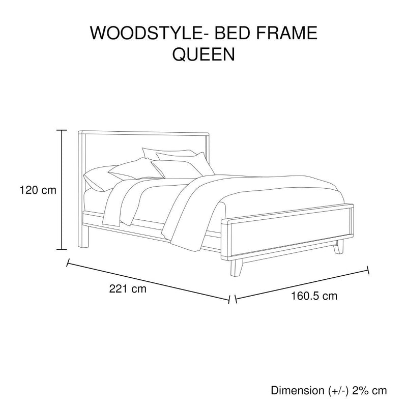 Woodstyle Queen Bed Frame Natural - Rivercity House & Home Co. (ABN 18 642 972 209) - Affordable Modern Furniture Australia