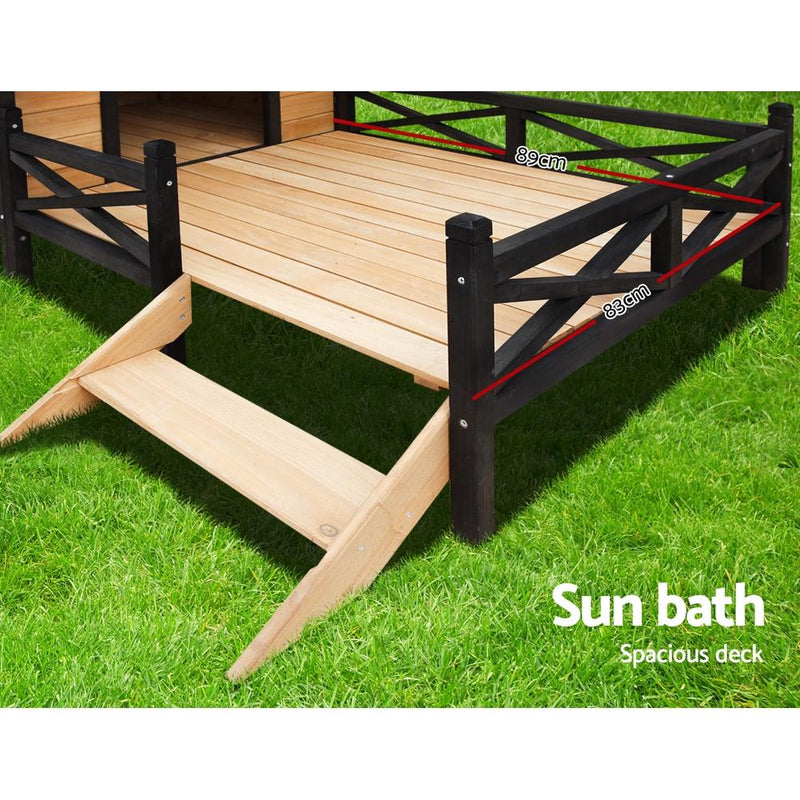 XXL Wooden Dog Kennel With Deck & Easy Clean Lift Up Roof - Pet Care - Rivercity House & Home Co. (ABN 18 642 972 209) - Affordable Modern Furniture Australia