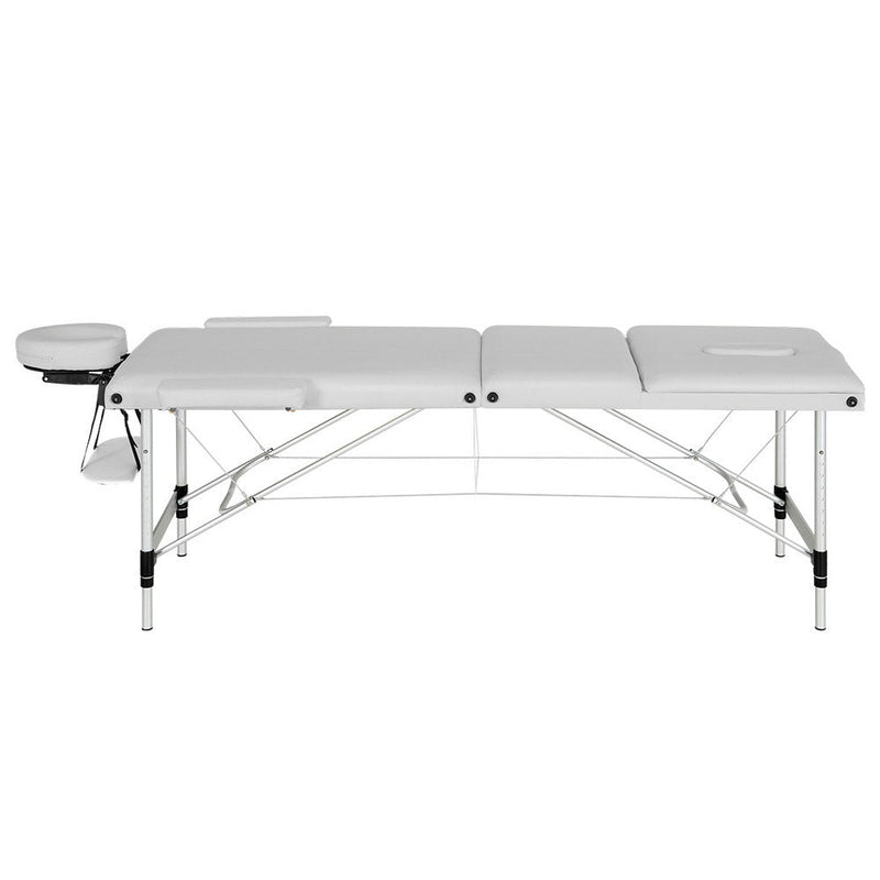 Massage Table 65cm Portable 3 Fold Aluminium Beauty Bed White - Health & Beauty > Massage - Rivercity House & Home Co. (ABN 18 642 972 209) - Affordable Modern Furniture Australia