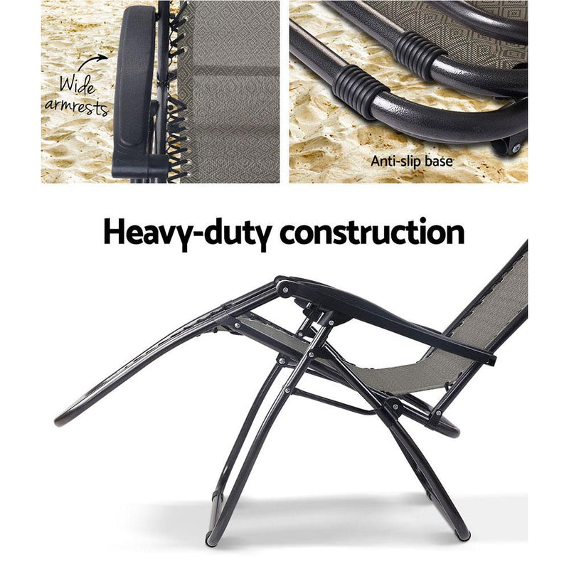 Zero Gravity Reclining Chair Grey (Single) - Rivercity House & Home Co. (ABN 18 642 972 209) - Affordable Modern Furniture Australia